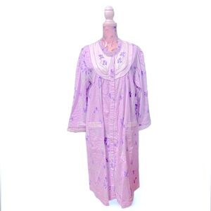 Vintage Pleasant Memories Floral Irish Print Sleepwear Dress